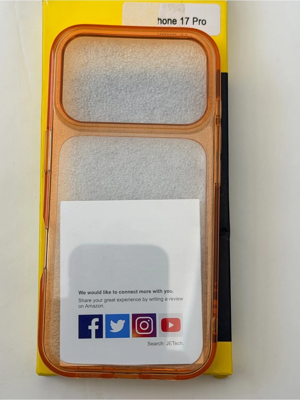 Iphone 17 pro Clear Orange Protective Phone Case for iPhone - Transparent Orange